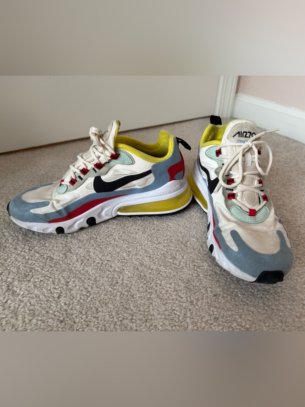 Nike Air Max 270 React Phantom University Gold Blue Womens
